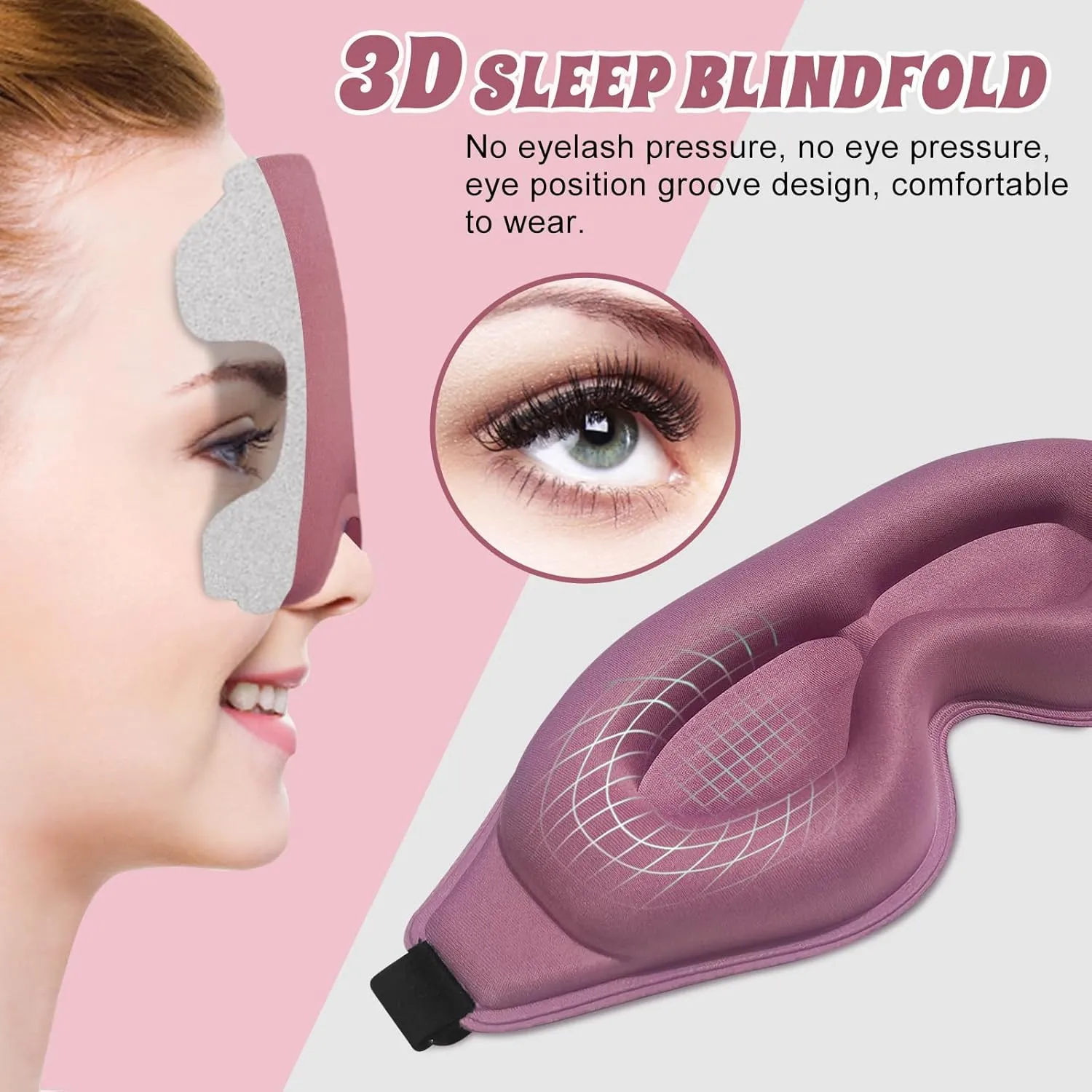 3D Advanced Eye Mask for Sleeping, Ultra Delicate Soft Skin Friendly Eye mask,100% Blackout Sleep Eye Mask for Sleep, Eyelash Extension Sleep mask, Sleeping Eye Masks for Men and Women