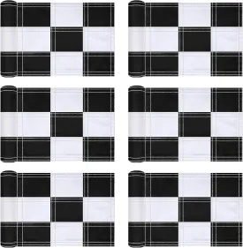 6 Pack Checkered Golf Flags 8 x 6 inch Portable 420D Nylon Training Target Flag with Tube Inserted Mini Practice Putting Green for Garden Yard Indoor Outdoor