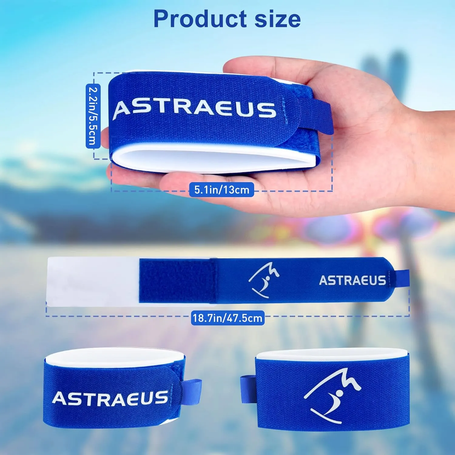 ASTRAEUS 6 Pack Ski Fastener Straps Adjustable Ski Wraps Ties Multi-Use Gear Organizer