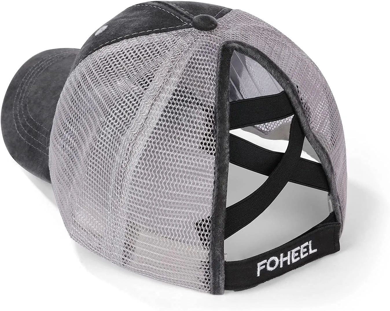 Baseball Cap Hot Criss Cross Ponytail Hat for Women Distressed Messy Bun Trucker Hat Pony Cap Hot Mess hat