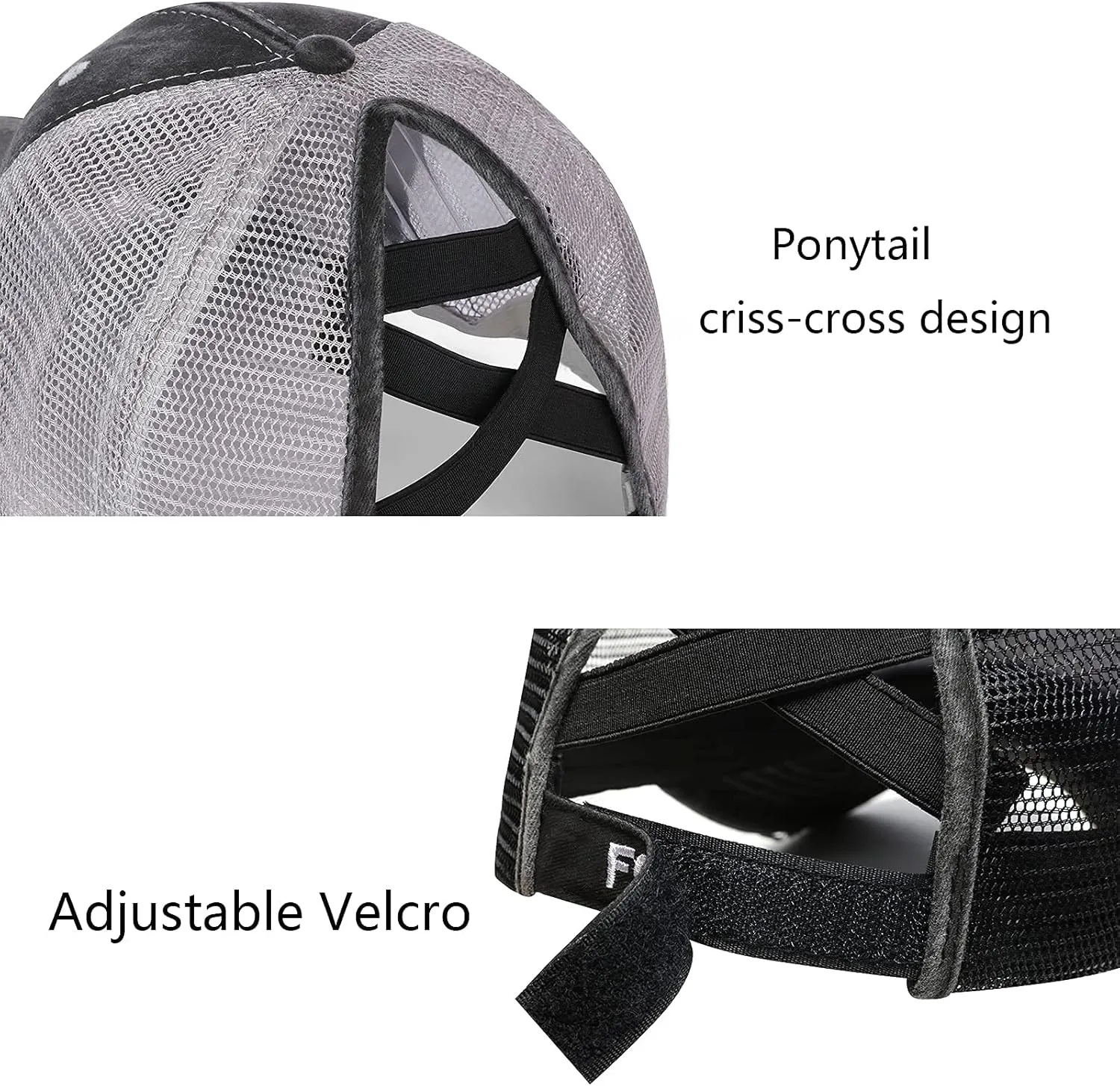 Baseball Cap Hot Criss Cross Ponytail Hat for Women Distressed Messy Bun Trucker Hat Pony Cap Hot Mess hat