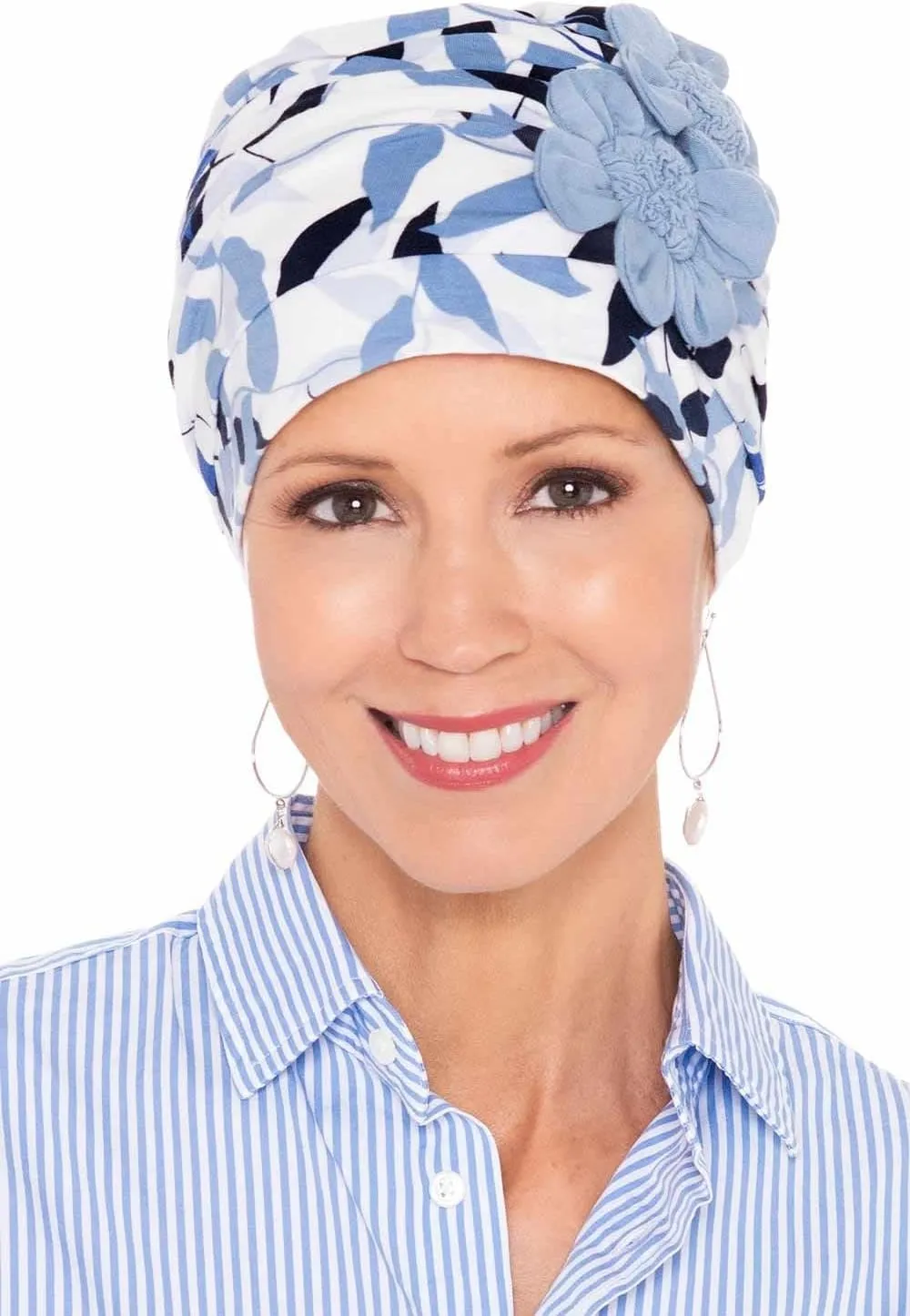 Cardani Large Flapper Turban Viscose from Bamboo Hat for Large Heads