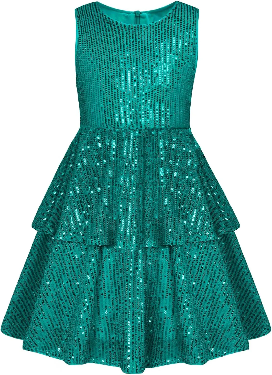 Danna Belle Girls Sequin Dress Sleeveless Party Birthday Dual-Layer Dresses 5-14