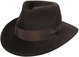 Deluxe Harrison Raider Fedora Hat in Fall Brown