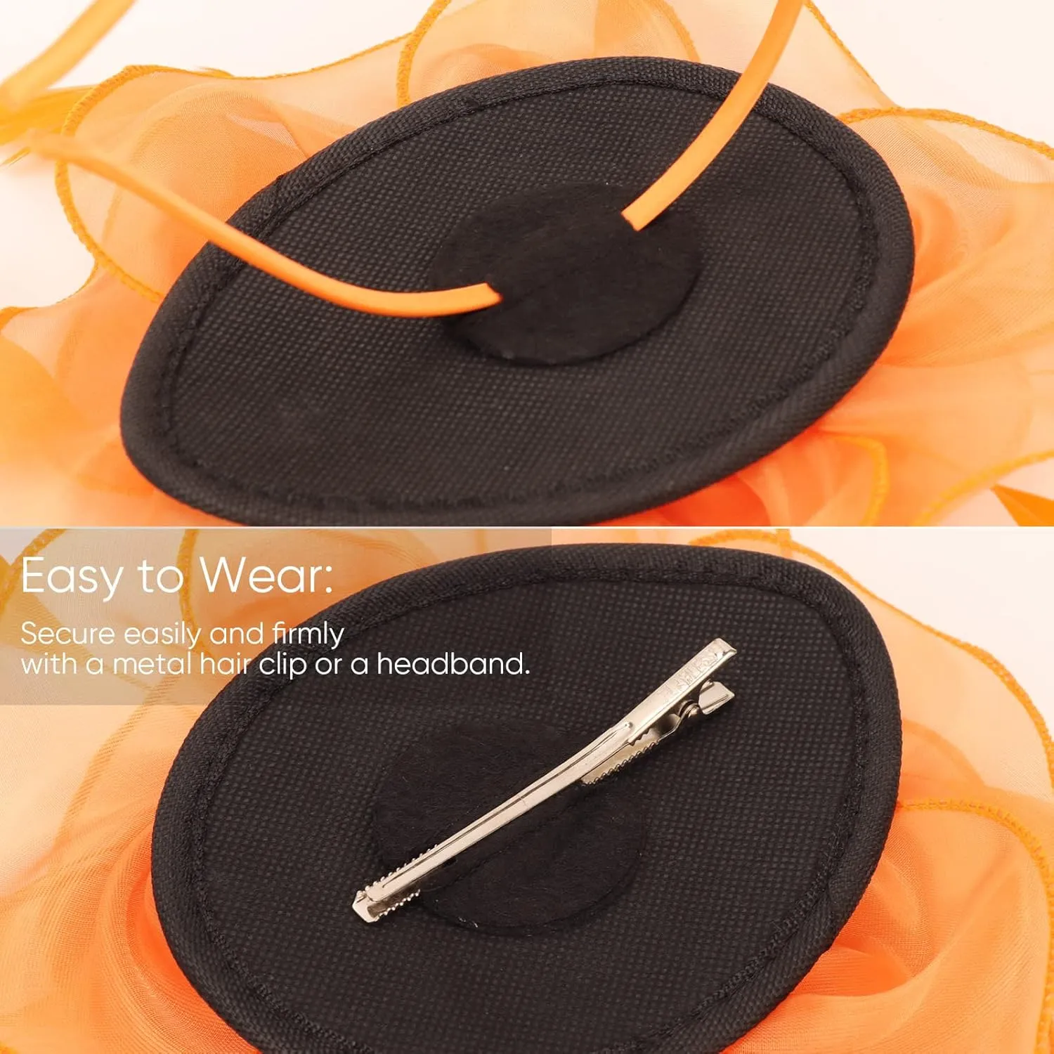 DRESHOW Fascinators Hat Tea Party Headwear Ribbons Feathers on a Headband and a Clip for Girls and Women