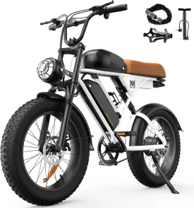 Electric Bike for Adults,Peak 1000W/1500W Motor,20/28MPH 55-150Mile ebikes for Adults with 10.4AH/13AH/26AH Battery,20" Fat Tire Electric Dirt Bike Commuting Off Road Ebike, UL2849
