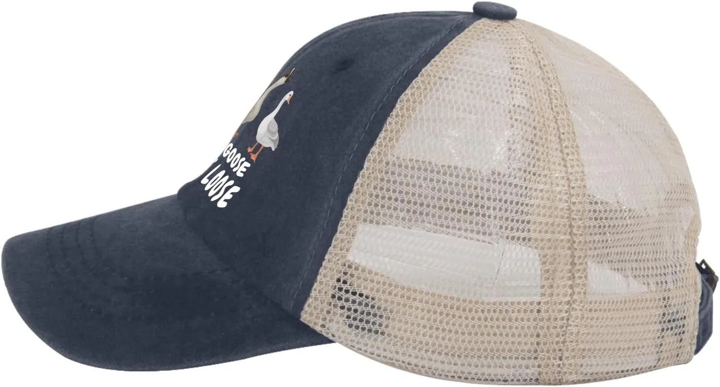 Funny Goose Hat Silly Goose On The Loose Trucker Hat Women Vintage Mesh Cap for Summer