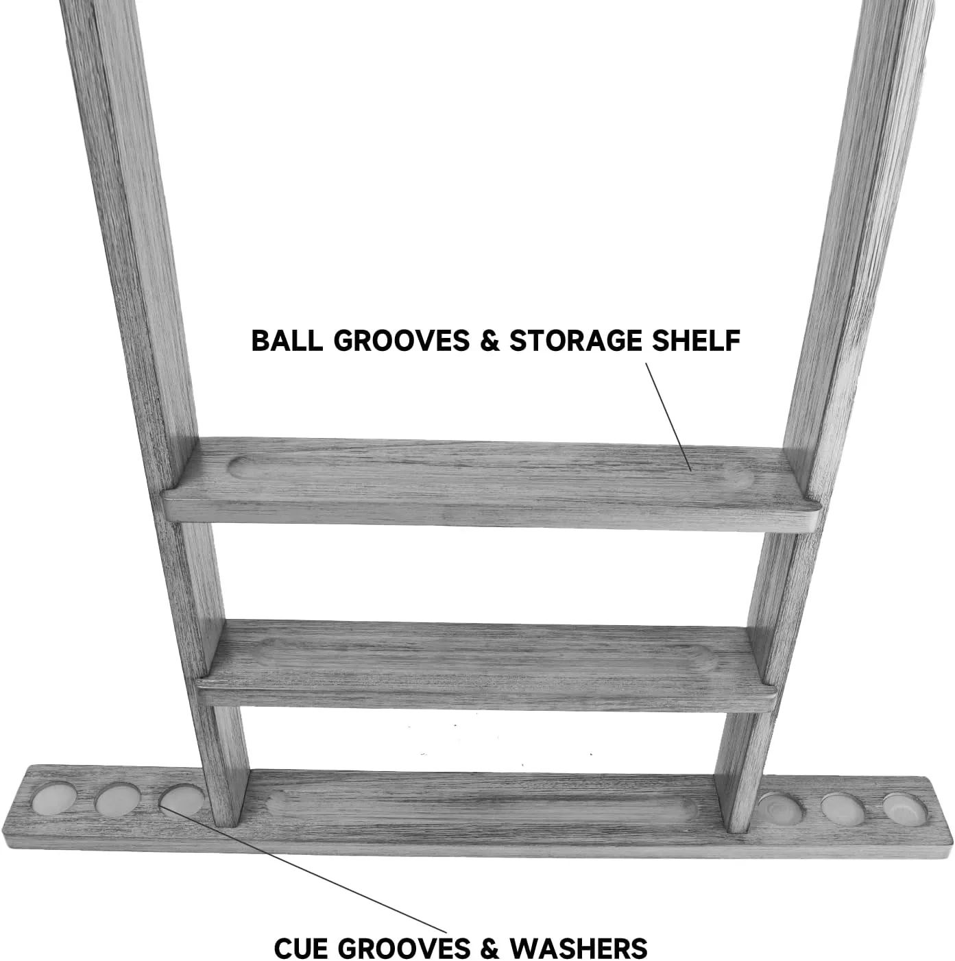GSE Games & Sports Expert Wall Mount Rack with Score Counter Only, Hanging Wall Mounting Rack Holds 6/8 Cue Sticks, 2 Ball Racks and Full Set of Balls