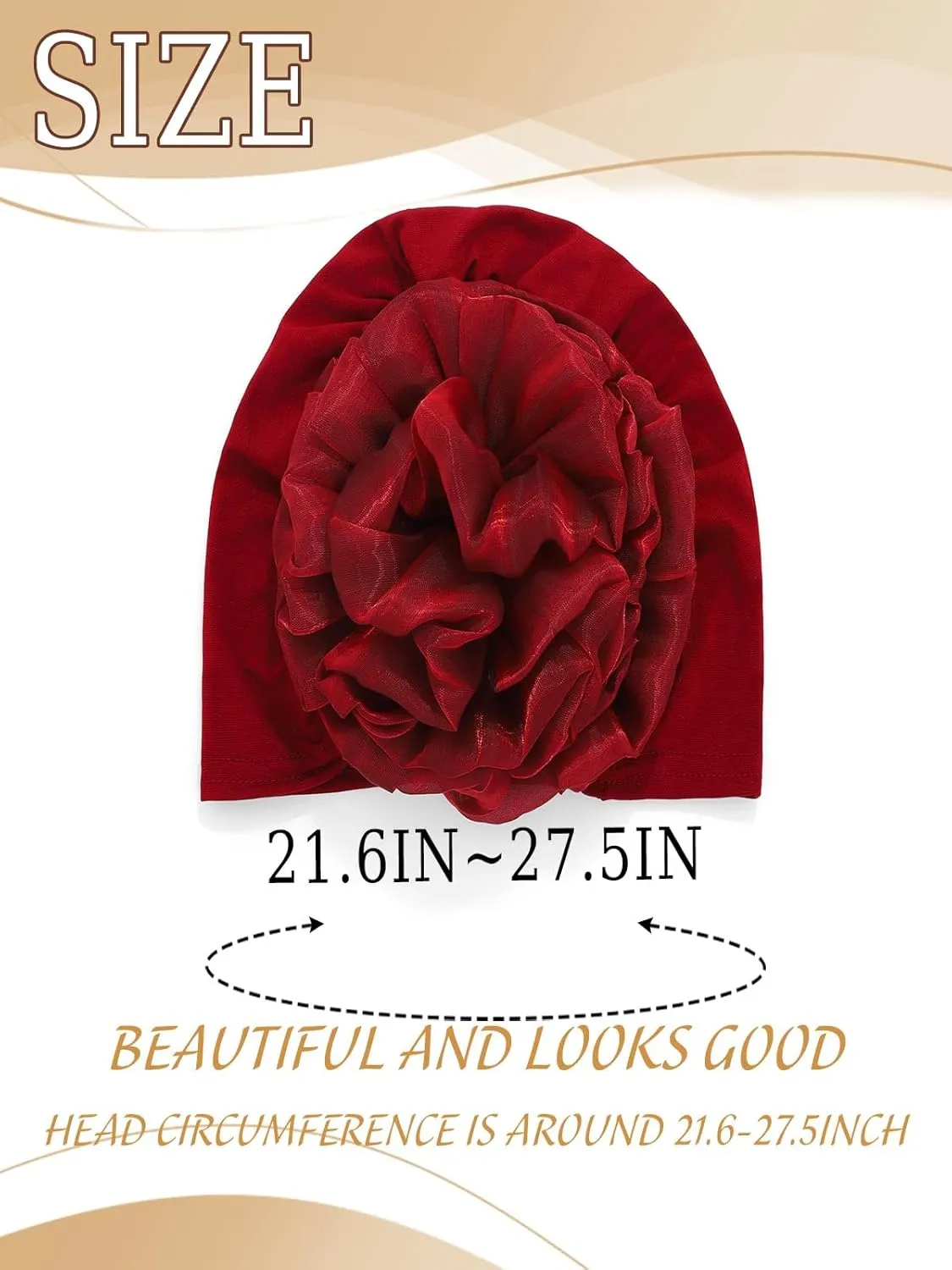 HeadWrap Hair Turbans African Turban Flower Pearl Crystal Twisted Head Turban for Women Fashion