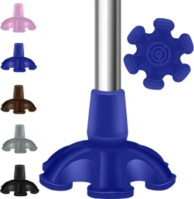Heavy Duty Rubber Cane Tip - 6 Support Feet, 3/4 inch, Self Standing for Walking Canes & Sticks