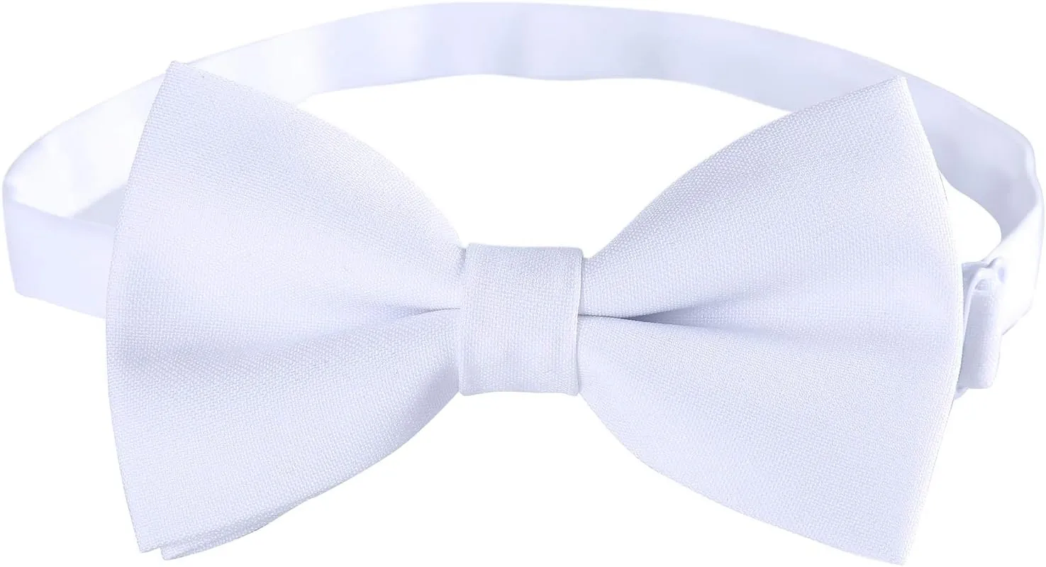 Kajeer Classic Pre-Tied Mens Bow Ties Formal Adjustable Solid Tuxedo Bowtie for for Adults & Children