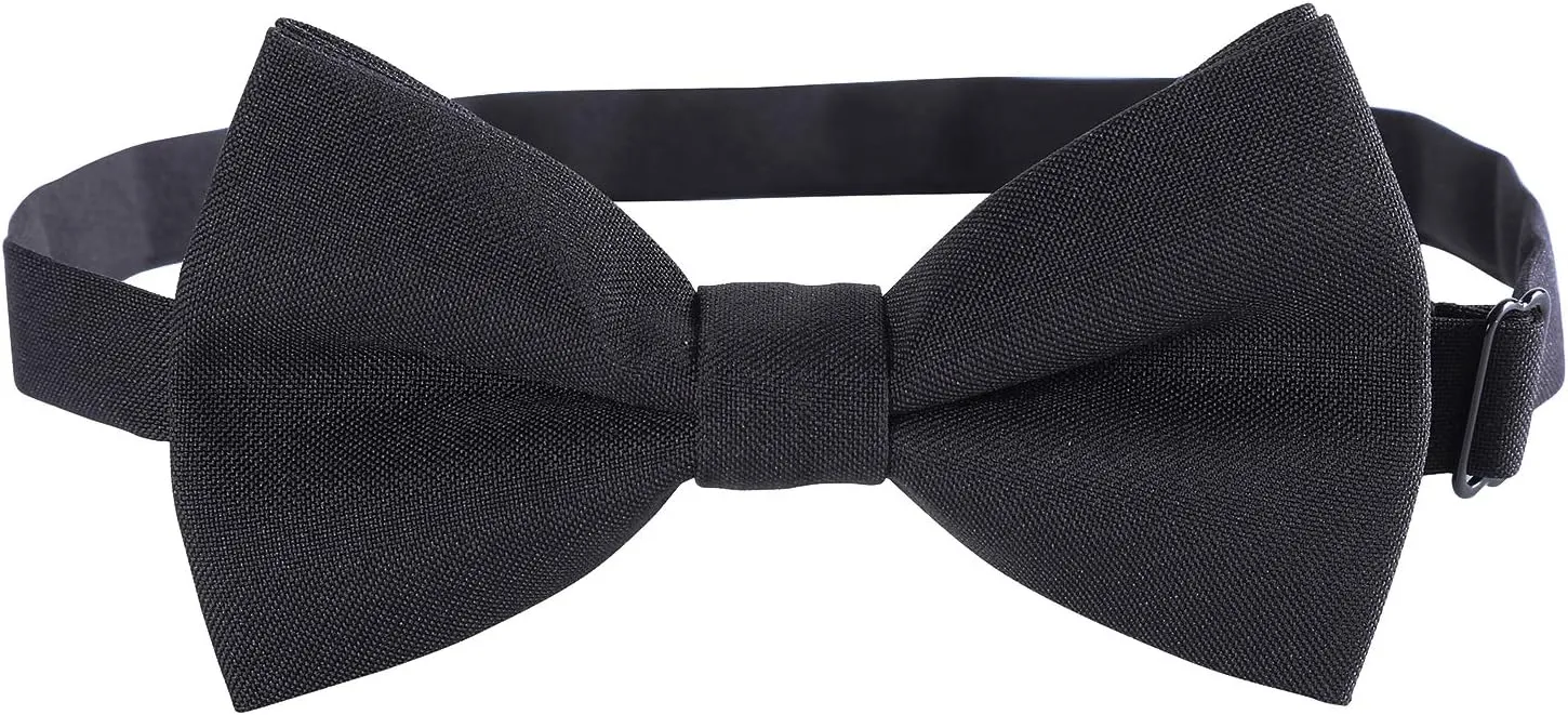 Kajeer Classic Pre-Tied Mens Bow Ties Formal Adjustable Solid Tuxedo Bowtie for for Adults & Children