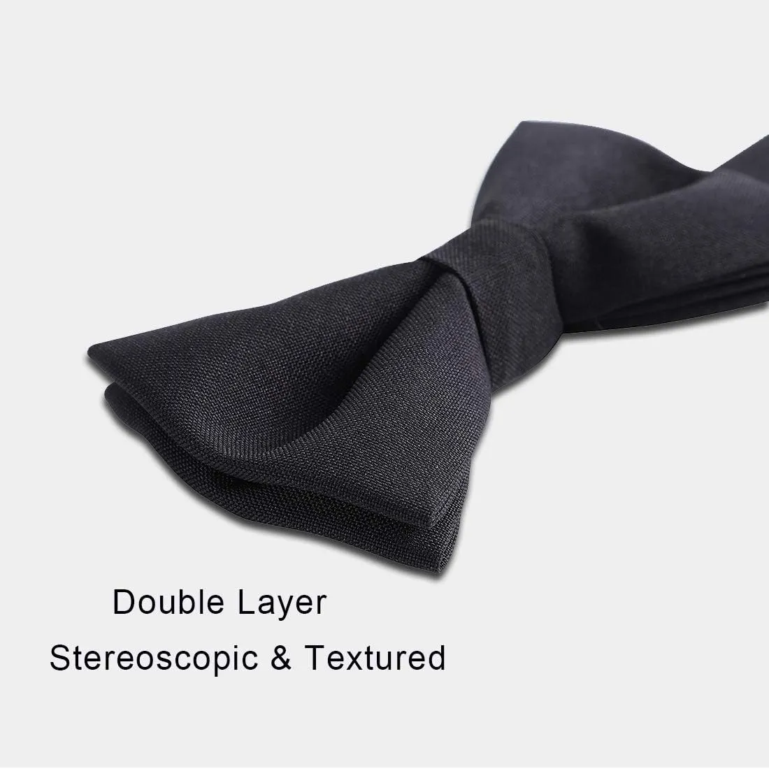 Kajeer Classic Pre-Tied Mens Bow Ties Formal Adjustable Solid Tuxedo Bowtie for for Adults & Children