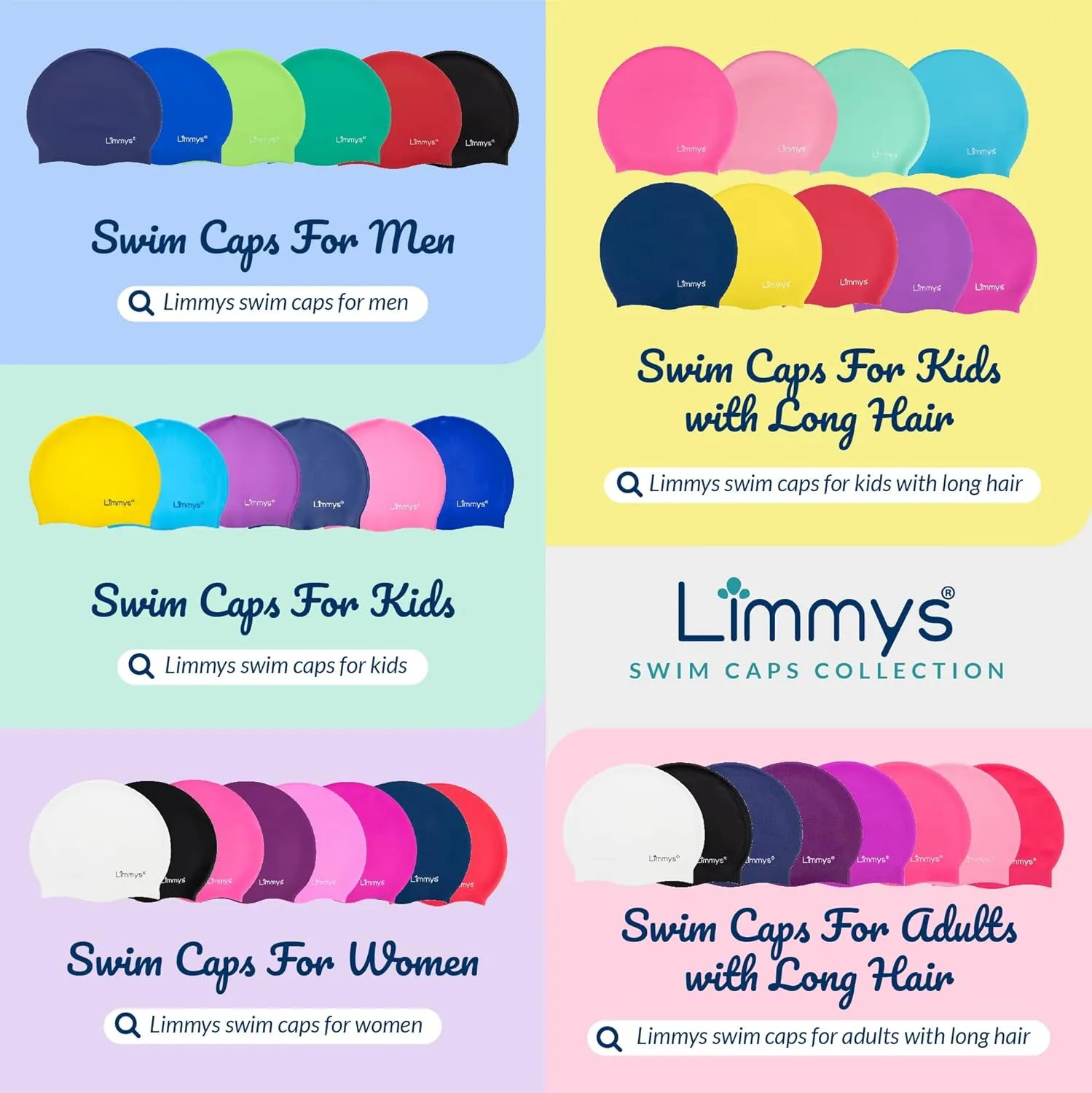 Limmys Premium Swim Cap for Women with Long Hair  Soft Silicone Swimming Cap for Women  Comfortable, Extra Room Fit, Chlorine Resistant & Hypoallergenic  Trusted by Swimmers Worldwide