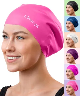 Limmys Premium Swim Cap for Women with Long Hair  Soft Silicone Swimming Cap for Women  Comfortable, Extra Room Fit, Chlorine Resistant & Hypoallergenic  Trusted by Swimmers Worldwide