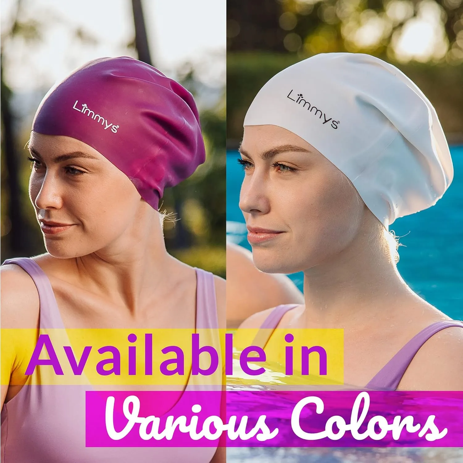 Limmys Premium Swim Cap for Women with Long Hair  Soft Silicone Swimming Cap for Women  Comfortable, Extra Room Fit, Chlorine Resistant & Hypoallergenic  Trusted by Swimmers Worldwide