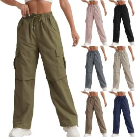 midelxp Bagyg Cargo Pants Women High Waisted Quick Dry Hiking Pants with Pockets Summer Lightweight Athletic Parachute Pant