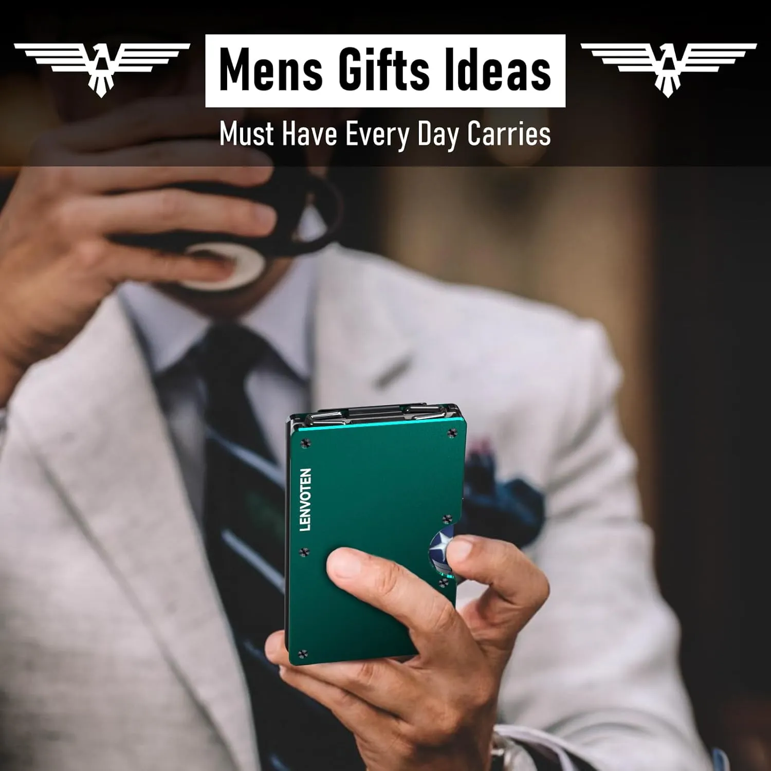 Minimalist Wallet for Men, Metal Wallet with Money Clip, Slim Compact Wallet, RFID Blocking Card Holder, Metal Aluminum Credit Card Holder, Holds up to 20 Cards