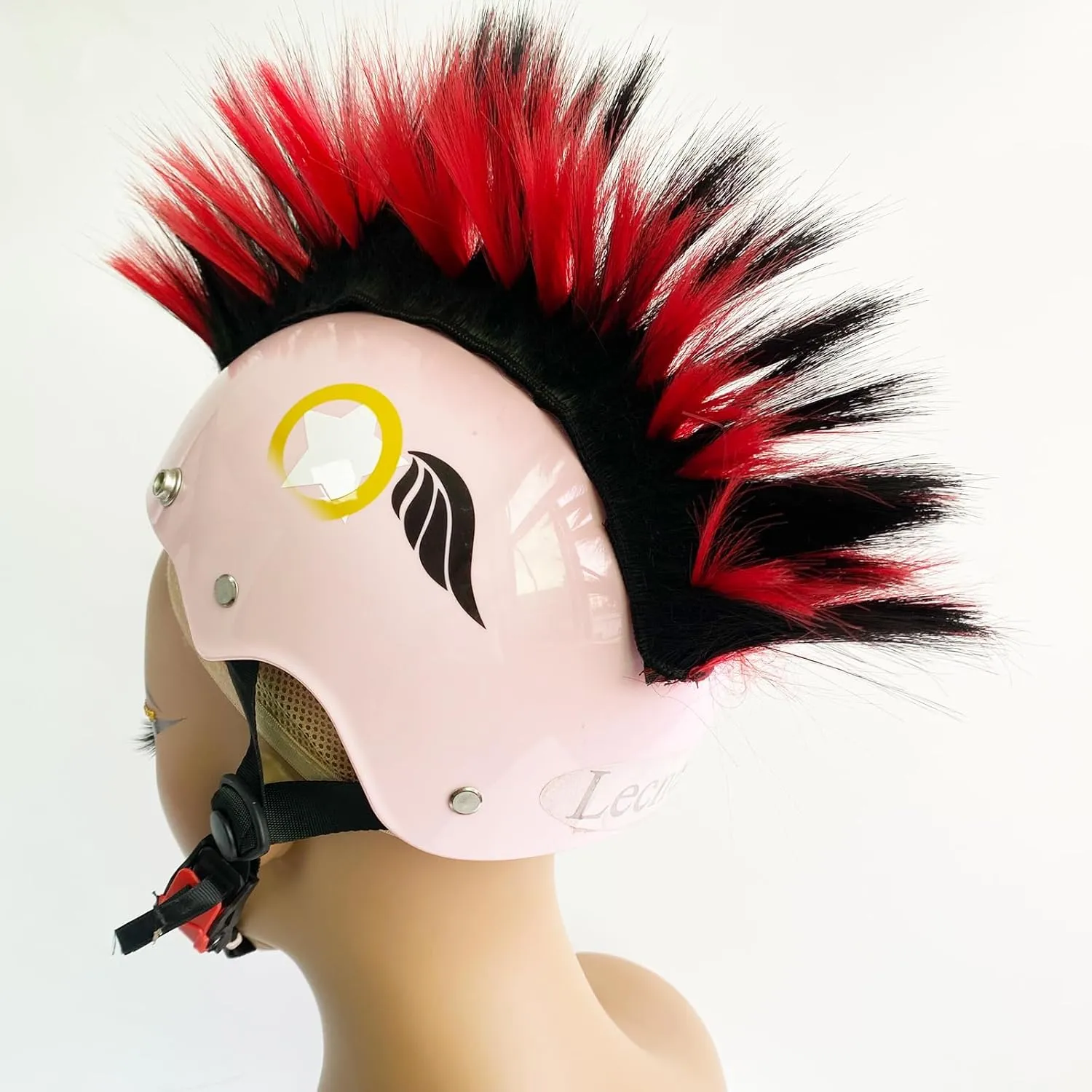 Mohawk for Helmet Decoration Helmet Hawk Accessories 1PC for Motorcycle Bicycle Ski Hair Patches Reusable Design(Helmet Not Included)