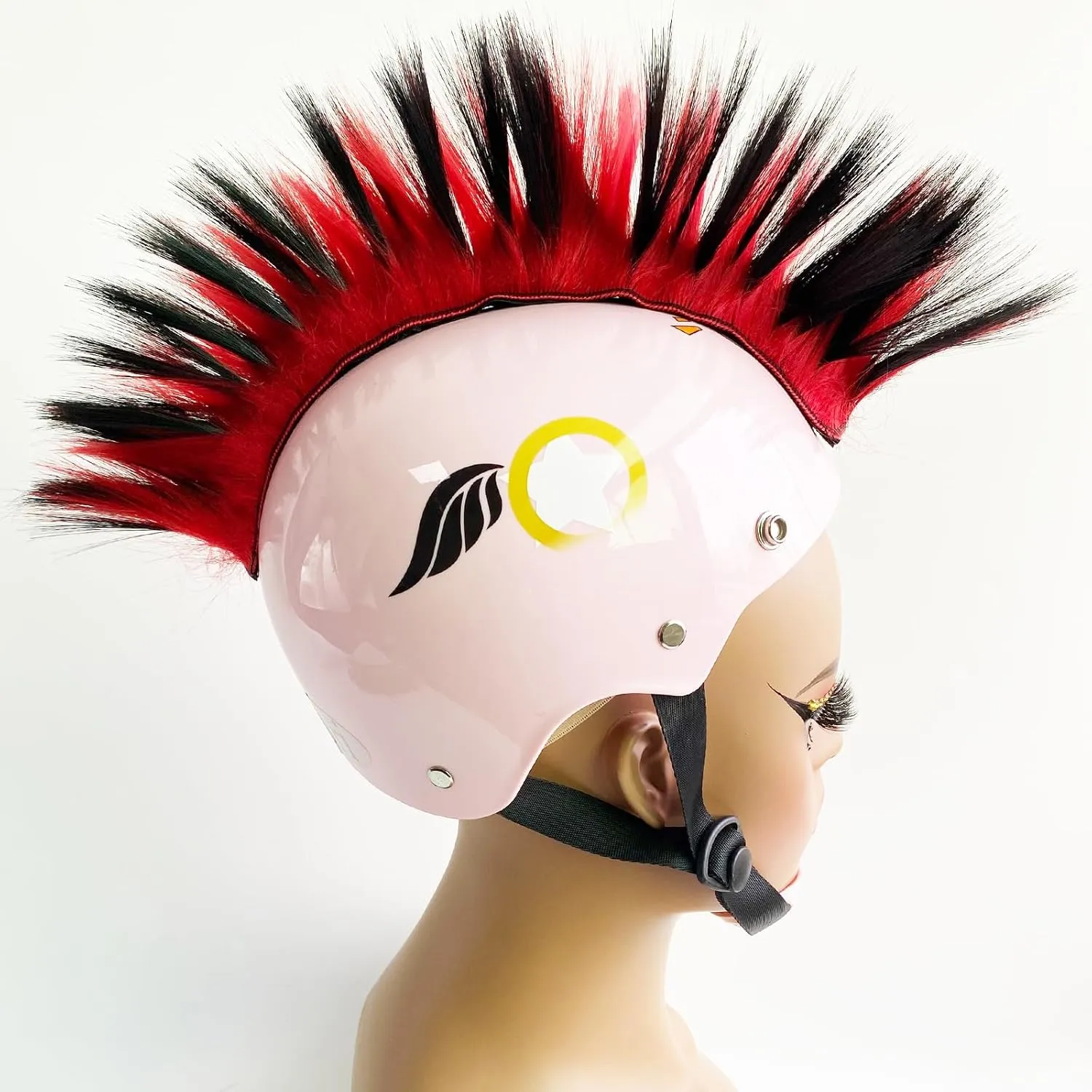 Mohawk for Helmet Decoration Helmet Hawk Accessories 1PC for Motorcycle Bicycle Ski Hair Patches Reusable Design(Helmet Not Included)