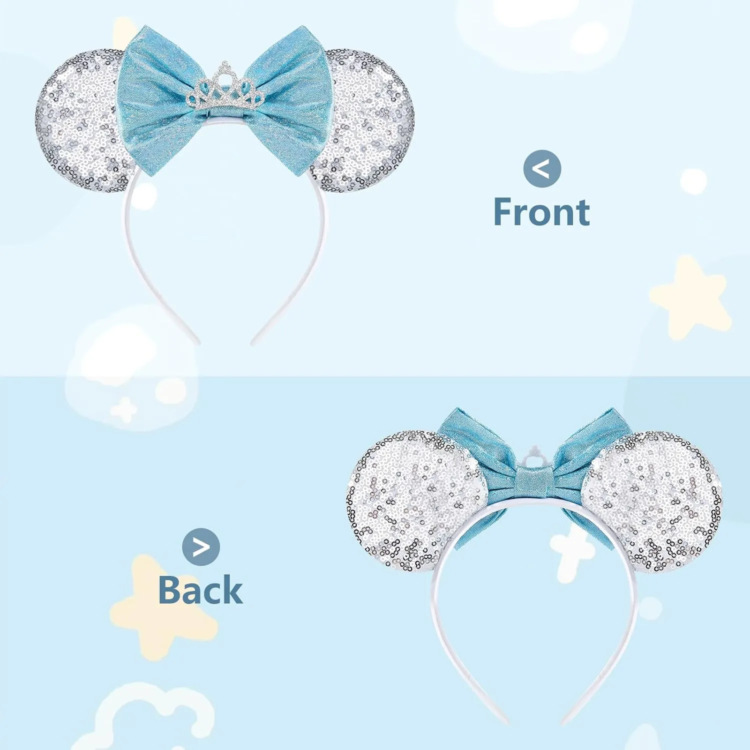Mouse Ear Headband, Cinderella Ears for Women Girls kids Adult, Princess Decorations for Party Trip Parks CospLay Costume Accessories