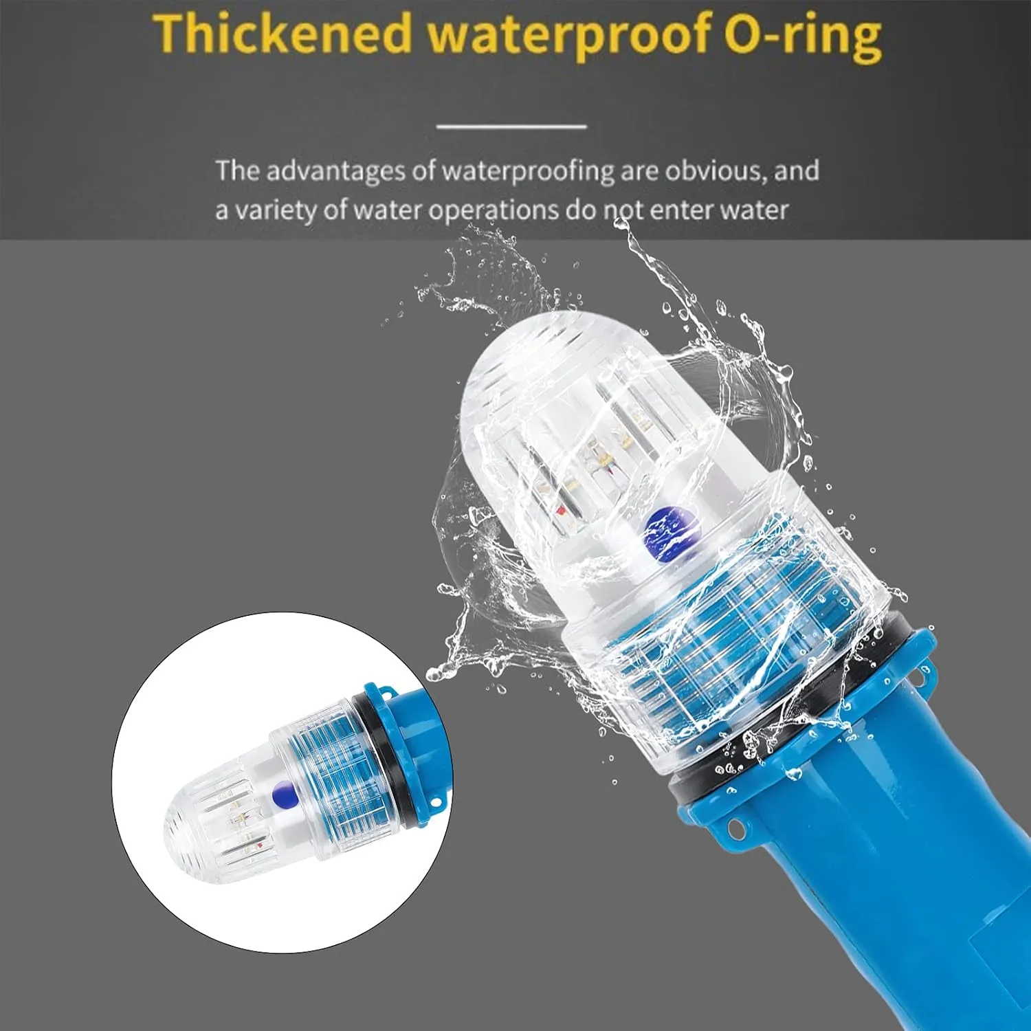 Safety Beacon Light, Boat Flares Kayak Navigation Lights Emergency Flares Warning Flashing Bar Electronic Visual Distress Signal Bait Lure Lamp for Paddles Pontoon Kayaking Marine Pontoon Ship(blue)