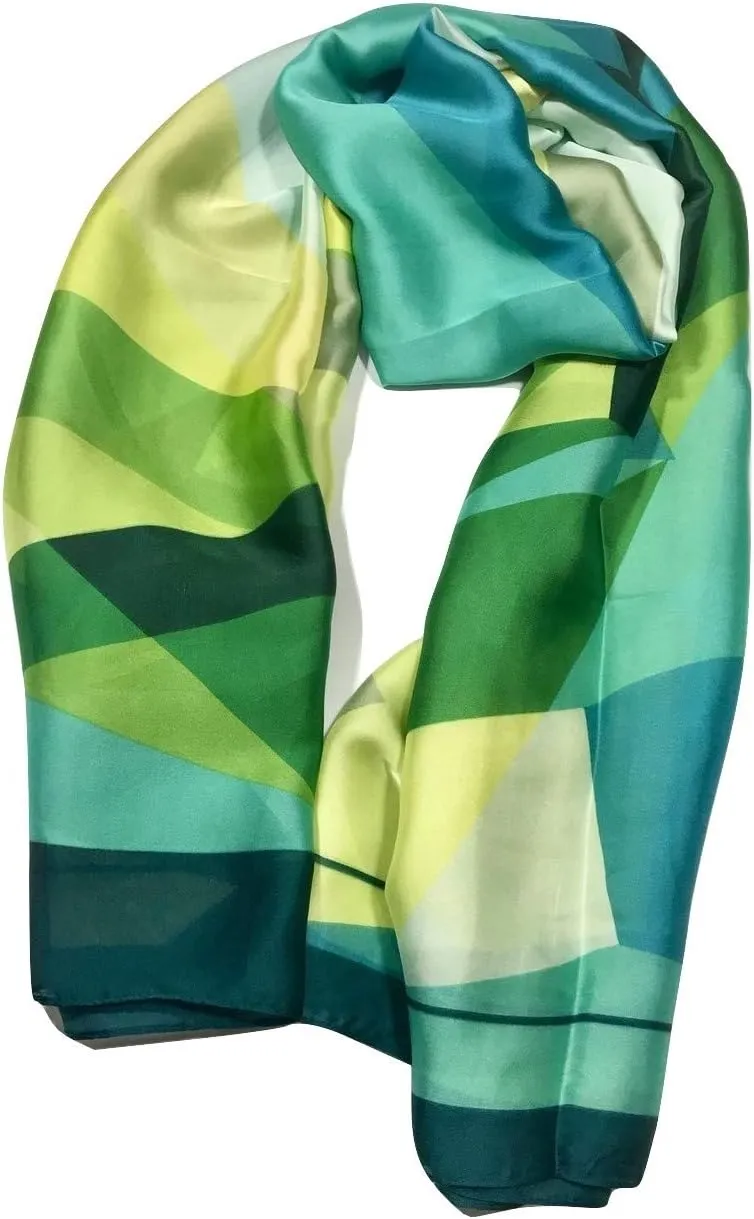 Shanlin Silk Feel Long Satin Patterned & Solid Color Scarves for Women in Gift Box