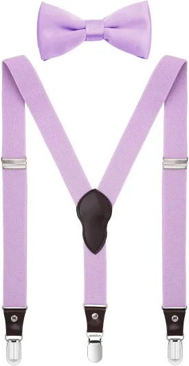 Shark Tooth Boys' Men's Suspenders and Bow Tie Set Y-Back Adjustable