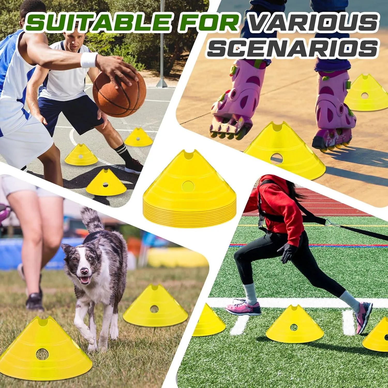 ShinyRelief Jumbo Disc Cones Jumbo Soccer Cones with Mesh Bag Giant Large Agility for Soccer Training Adult Sports