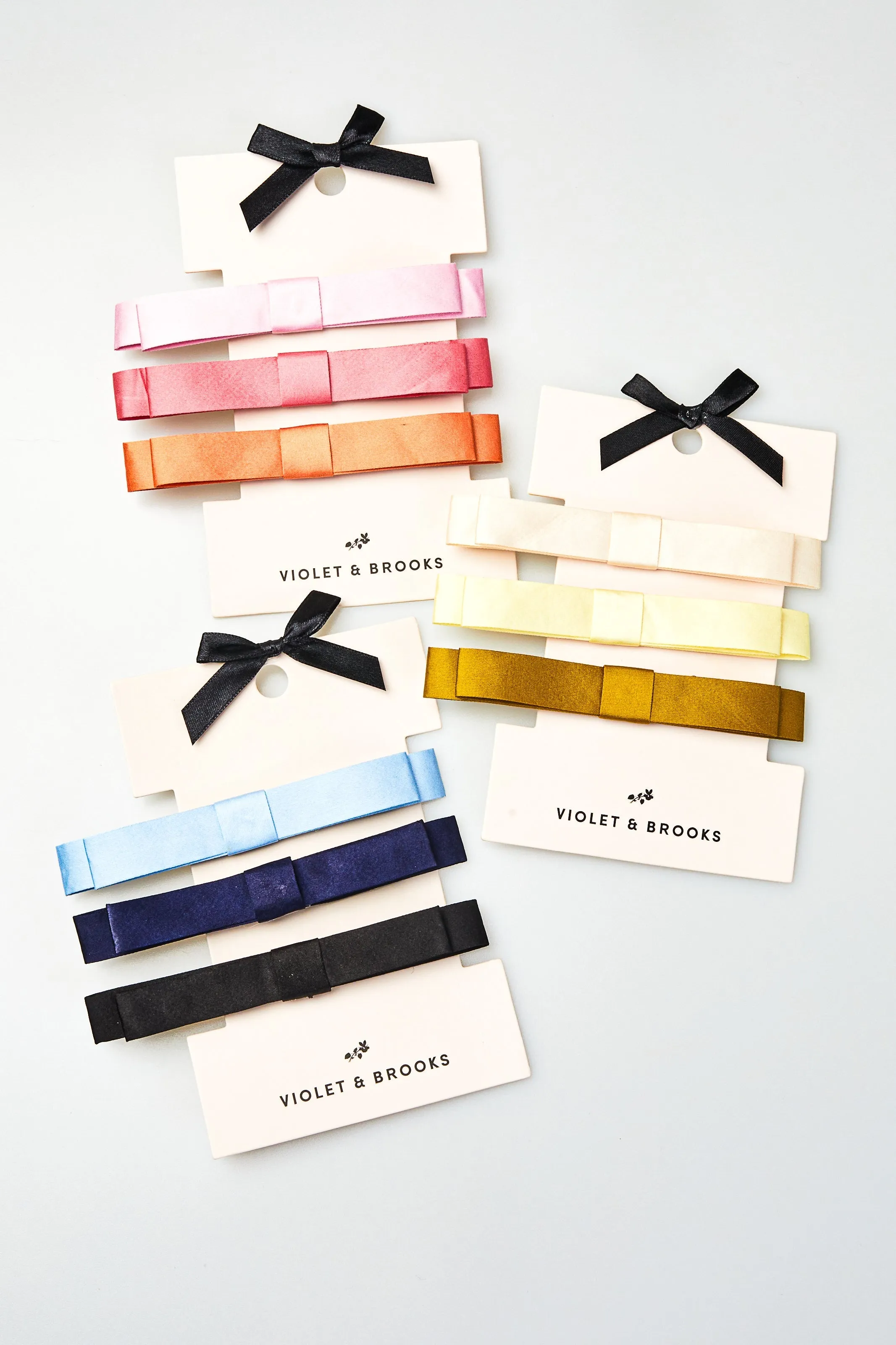Sloane Satin Tailored Bow Clip Trio