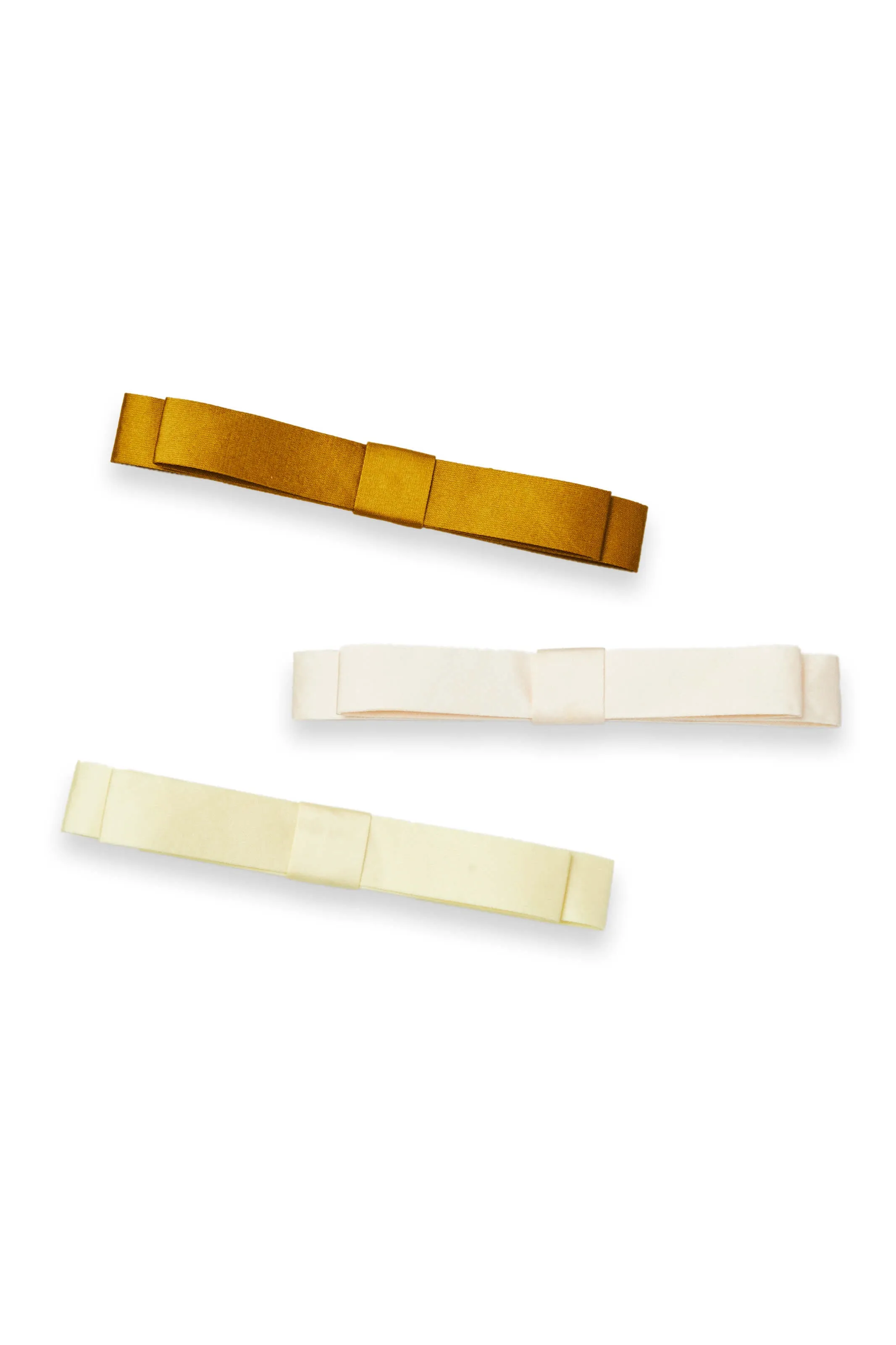 Sloane Satin Tailored Bow Clip Trio