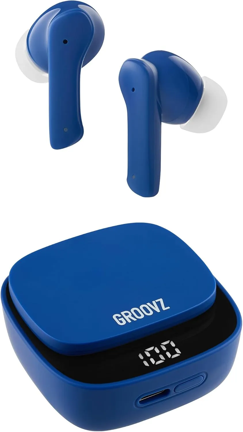 True Wireless Earbuds with Charging Case - Designed and Engineered in The USA - IPx4 Water Resistant Bluetooth Earbuds Compatible with Apple and Android - 27Hrs Battery Life - Blue