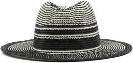 Women Wide Brim Straw Panama Hat Vintage Fedora Beach Sun Hat