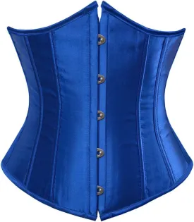 Zhitunemi Women's Satin Underbust Corset Bustier Waist Training Cincher Plus Size Corsets