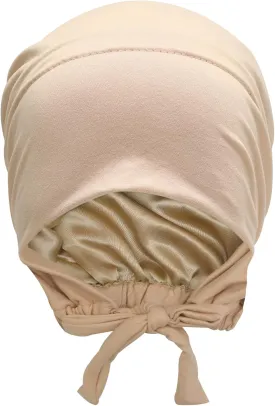 ZLYC Satin Lined Hijab Cap for Women Tie Back Hijab Undercap Inner Underscarf Hat