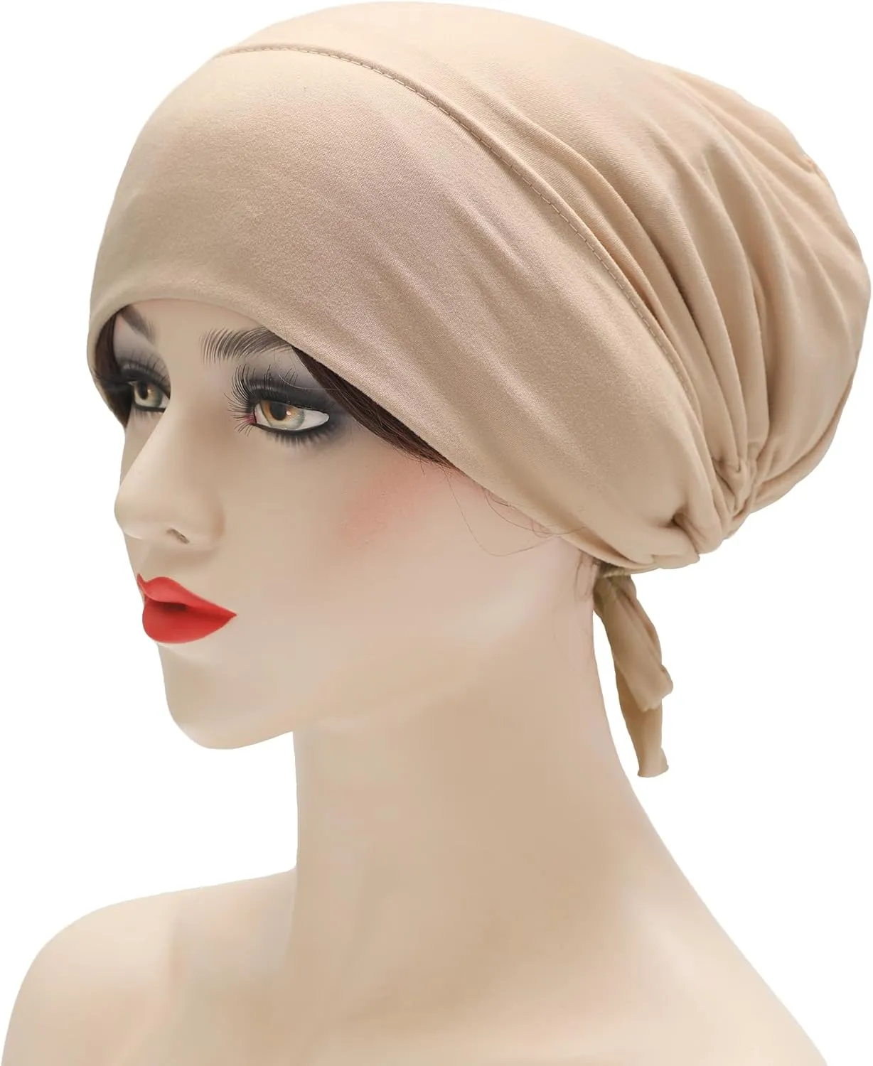 ZLYC Satin Lined Hijab Cap for Women Tie Back Hijab Undercap Inner Underscarf Hat