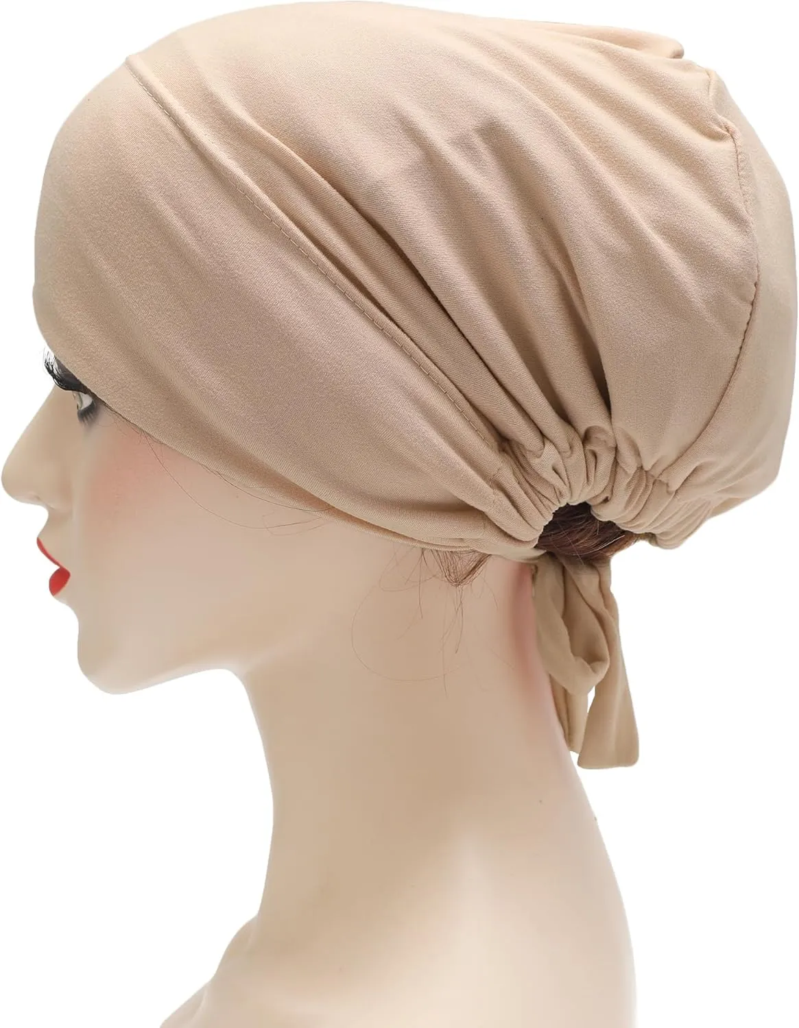 ZLYC Satin Lined Hijab Cap for Women Tie Back Hijab Undercap Inner Underscarf Hat
