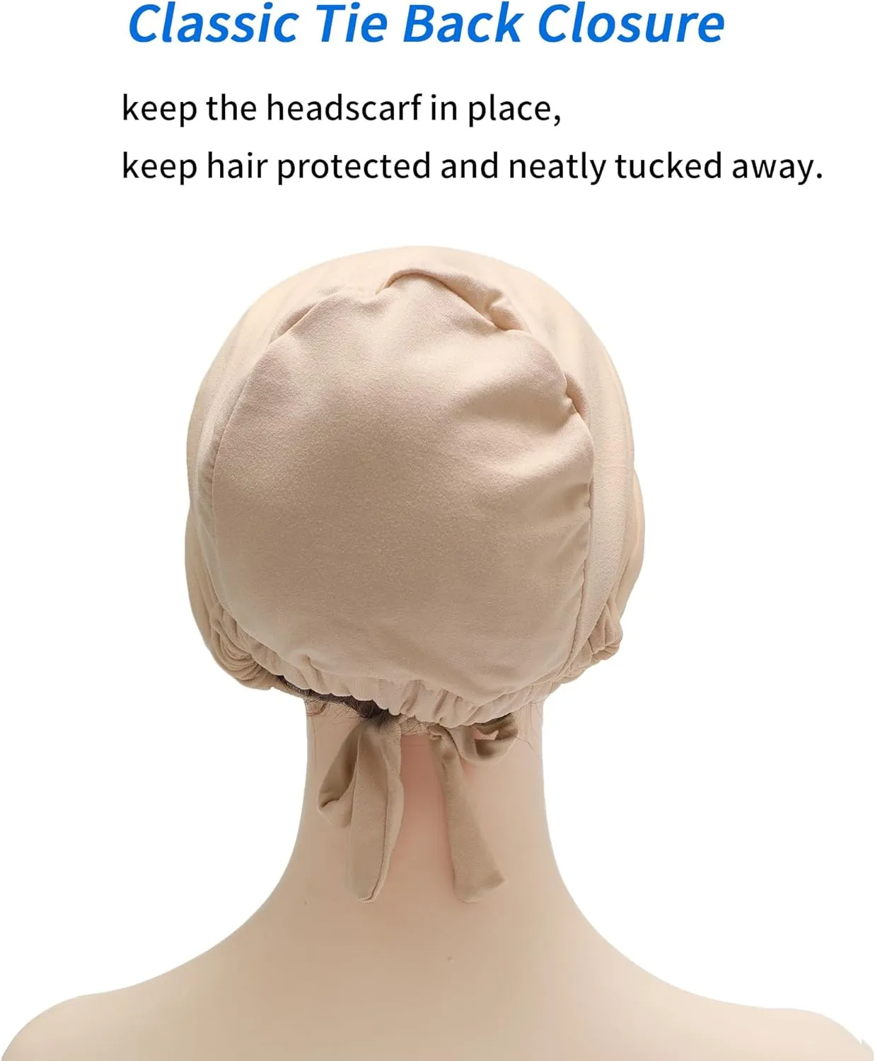 ZLYC Satin Lined Hijab Cap for Women Tie Back Hijab Undercap Inner Underscarf Hat